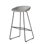 HAY - About A Stool AAS 38 Bar stool H 85, black / concrete grey 2. 0 (plastic glides)