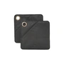 House doctor - Square leather potholder, black (set of 2)