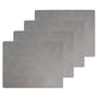 LindDNA - Placemat Square L , 35 x 45 cm, Hippo anthracite - Gray (set of 4)