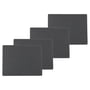 LindDNA - Placemat Square L , 35 x 45 cm, Nupo anthracite (set of 4)