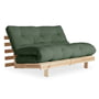 Karup Design - Roots Sofa bed, 140 x 200 cm, pine nature / olive green (756)