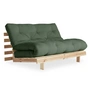 Karup Design - Roots Sofa bed, 140 x 200 cm, natural pine / olive green (756)