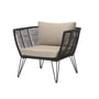 Bloomingville - Mundo Lounge Chair with cushion, black / beige