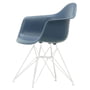 Vitra - Eames Plastic Armchair DAR RE, white / sea blue (white felt glides)