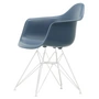 Vitra - Eames Plastic Armchair DAR RE, white / sea blue (white felt glides)