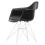 Vitra - Eames Plastic Armchair DAR RE, white / deep black (white felt glides)