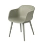 Muuto - Fiber Chair Wood Base, dusty green recycled