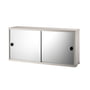 String - Wardrobe module with sliding doors 78 x 20 cm, mirrored / beige