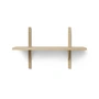 Ferm Living - Sector wall shelf single, 54 cm, oak / brass
