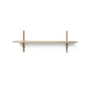 Ferm Living - Sector wall shelf single, 87 cm, oak / brass