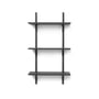 ferm living - Sector wall shelf triple, 54 cm, ash black / brass black