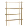 Umage - Stories stand shelf with 4 shelves, brass / oak