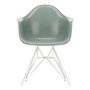 Vitra - Eames fiberglass armchair dar, white / eames sea foam green (felt gliders white)