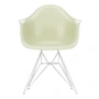 Vitra - Eames fibreglass armchair dar, white / eames parchment (felt glides white)