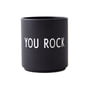Design Letters - AJ Favourite porcelain mug, You Rock / black