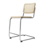 Thonet - S 32 VHT Bar chair SH 64 cm, chrome / beech natural / wickerwork with support fabric