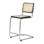 Thonet - S 32 VHT Bar chair SH 64 cm, chrome / beech stained black / wickerwork with support fabric
