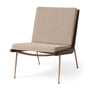 & Tradition - Boomerang HM1 lounge chair, walnut oiled / legs brass, beige (Karakorum 003)