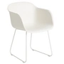 Muuto - Fiber Armchair Sled Base, natural white / white