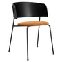 OUT Objekte unserer Tage - Wagner Armchair, black / oak black lacquered / leather Dunes cognac