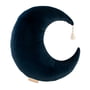 Nobodinoz - Pierrot moon velvet cushion, 36 x 32 cm, night blue