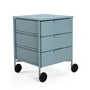 Kartell - Mobil container with wheels, 3 drawers, light blue matt
