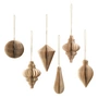 Broste Copenhagen - Christmas Mix Decorative pendant, Ø 5 x H 7 cm, brown nature (set of 6)