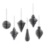 Broste Copenhagen - Christmas Mix Decorative pendant, Ø 5 x H 7 cm, silver (set of 6)