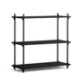 Moebe - Shelving System Low , oak stained black / black