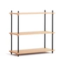 Moebe - Shelving System Low , oiled oak / black