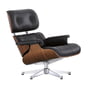 Vitra - Lounge Chair , polished, walnut black pigmented, leather Premium F nero (classic)