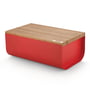Alessi - Mattina bread box with cutting board, bamboo / red