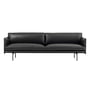 Muuto - Outline Sofa 3-seater, black Refine Leather / black