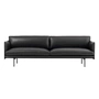 Muuto - Outline Sofa 3-seater, black Refine Leather / black