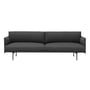 Muuto - Outline Sofa 3-seater, dark gray (Remix 163) / black