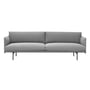 Muuto - Outline Sofa 3-seater, gray (fiord 151) / black