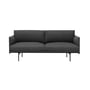 Muuto - Outline Sofa 2-seater, black / gray (Remix 163)
