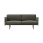 Muuto - Outline Sofa 2-seater, traffic black (RAL 9017) / green fiord 961