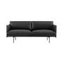 Muuto - Outline Sofa 2-seater, traffic black (RAL 9017) / black Refine Leather (EU)