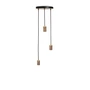 Tala - Brass Triple Pendant lamp, black / walnut / brass