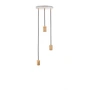 Tala - Brass Triple Pendant lamp, white / oak / brass