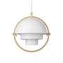 Gubi - Multi-Lite Pendant light S, Ø 22,5 cm, brass / white