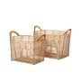 Broste Copenhagen - Safi Rattan basket angular, natural (set of 2)