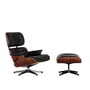 Vitra - Lounge Chair & Ottoman, polished / sides black, Santos rosewood, leather Premium F nero (new dimensions)