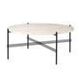 Gubi - Travertine coffee table, Ø 80 cm, black / white