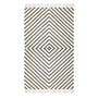 Collection - Kelim carpet 170 x 240 cm, diamond pattern, offwhite / black