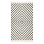 Collection - Kelim carpet 170 x 240 cm, diamond pattern, offwhite / black