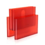 Kartell - Magazine rack with four pockets, orange / red