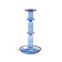 Hay - Flare Candlestick, H 21 cm, light blue / red