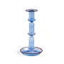 HAY - Flare Candlestick, H 21 cm, light blue / red